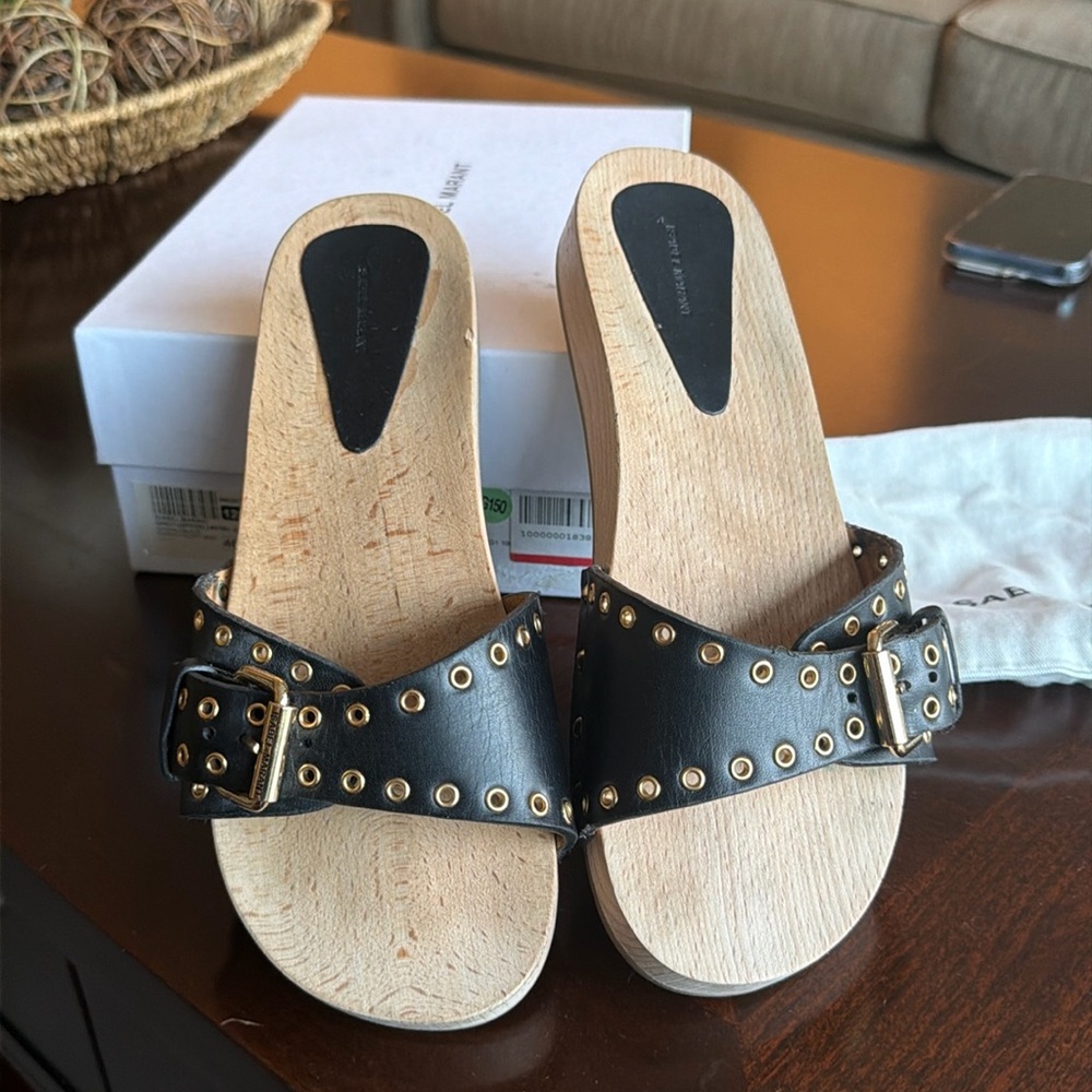 Isabel Marant Jaso Black Leather Women's Sandals size 40